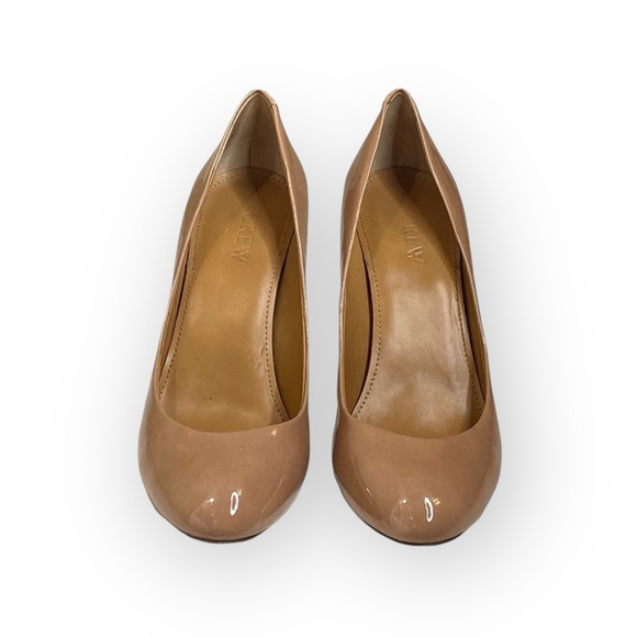 J. Crew ༄ Classic Round Toe Patent Leather Pumps ༄ Nude Pink 6M ༄ Spring Formal - Picture 9 of 16